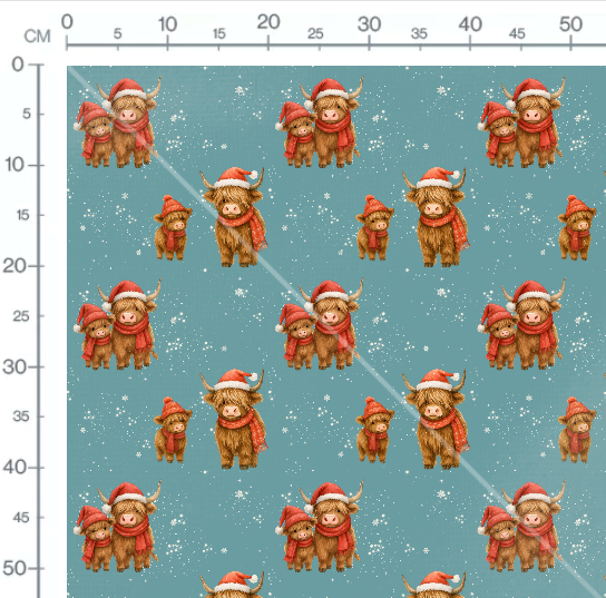 Stoffmuster Weihnachts Muh