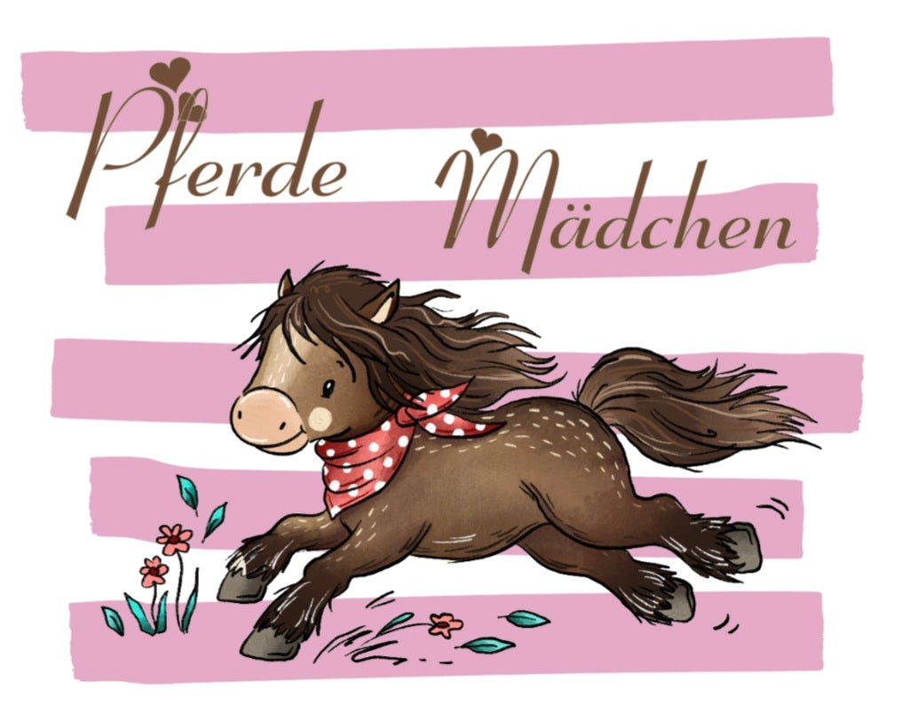 Bügelbild Streifen Pferde Mädchen 4