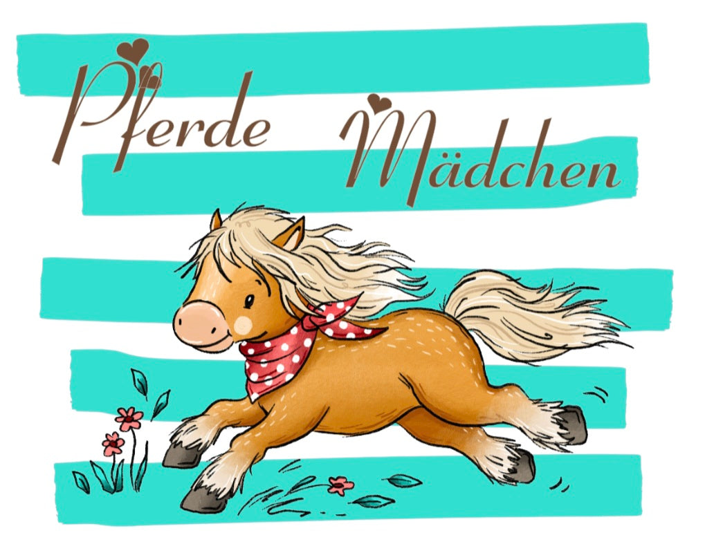 Bügelbild Streifen Pferde Mädchen 3