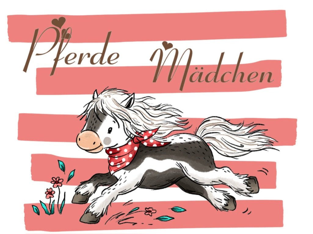 Bügelbild Streifen Pferde Mädchen 2