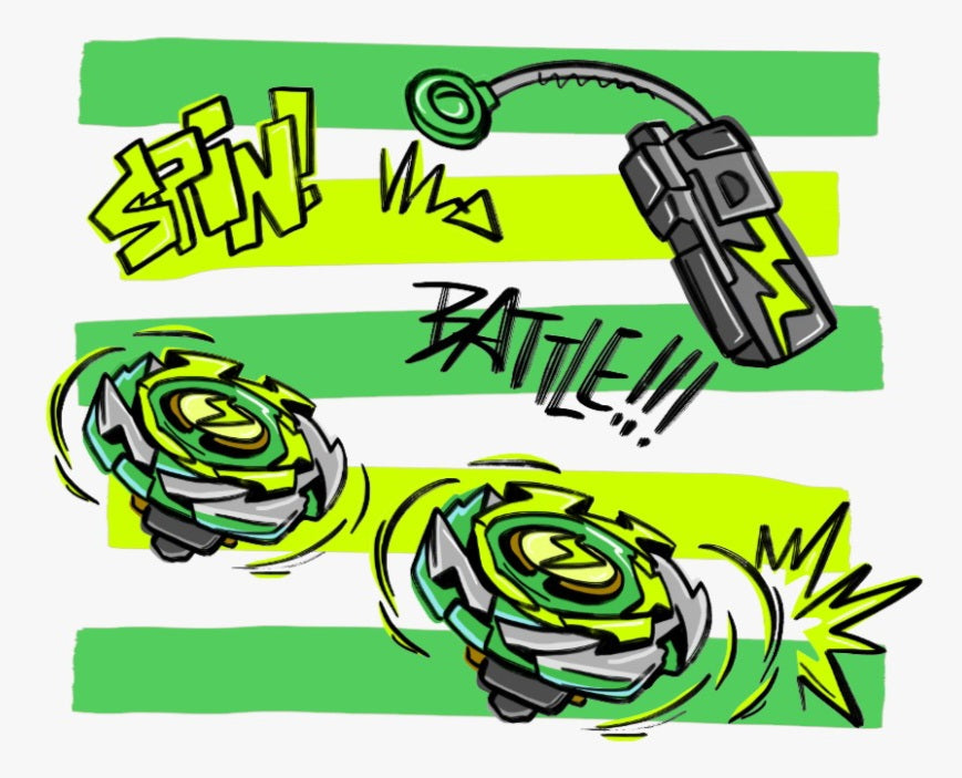 Bügelbild Streifen Battle Spin