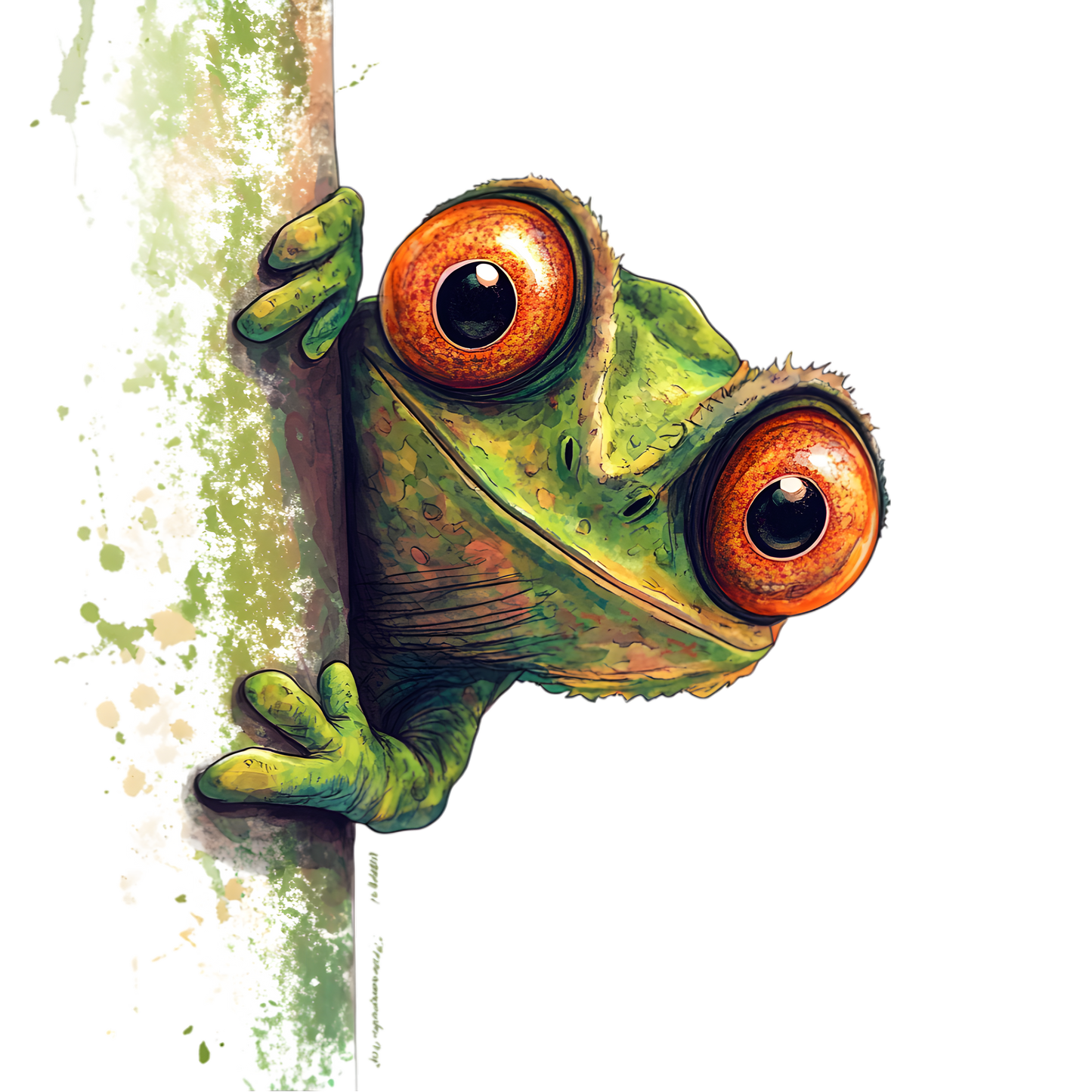 Bügelbild neugieriger Frosch