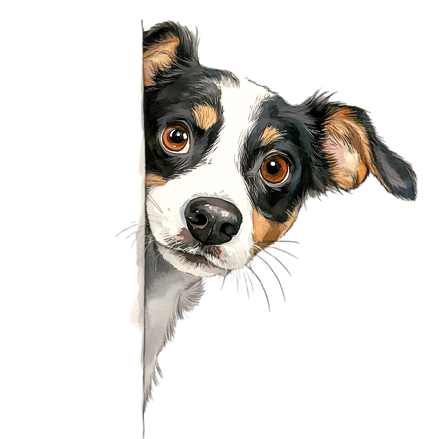 Bügelbild neugieriger Hund