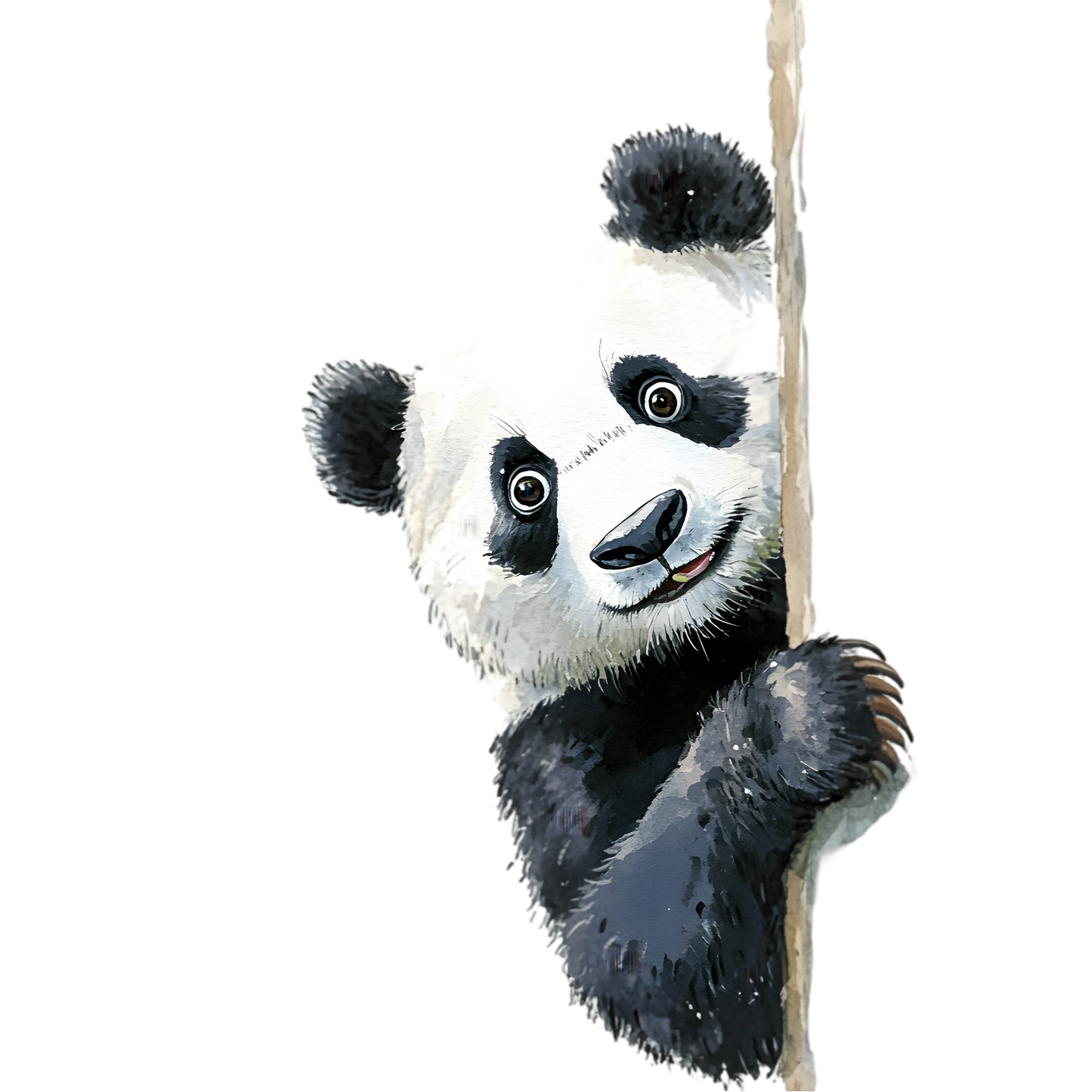 Bügelbild neugieriger Panda