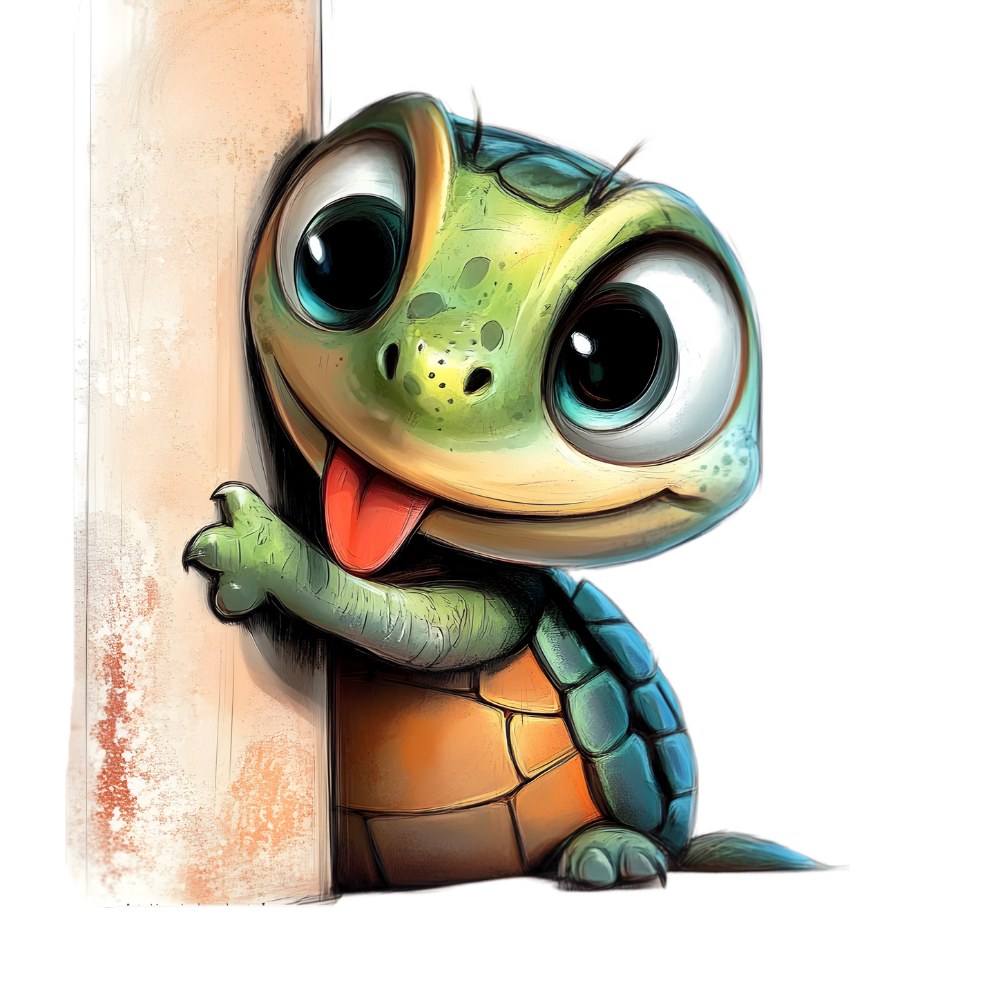 Bügelbild neugierige Schildi Schildkröte