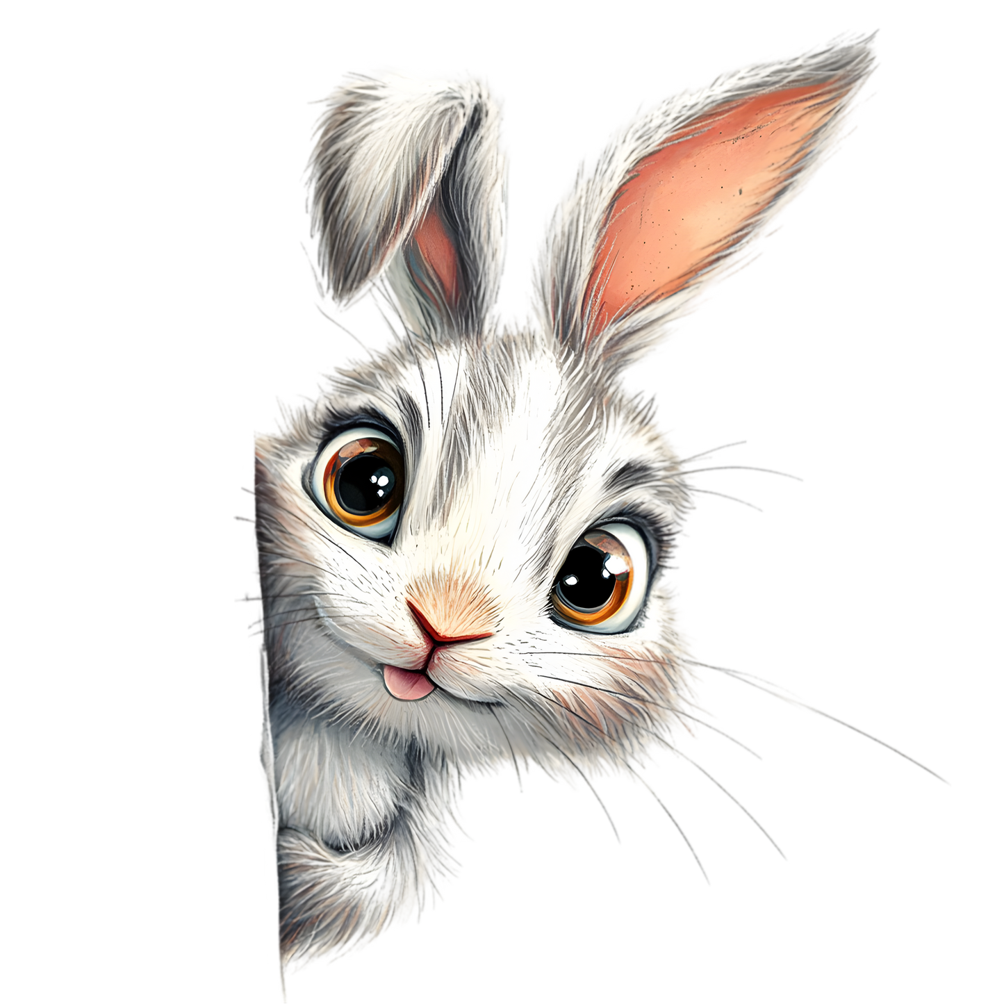 Bügelbild neugieriger Hase