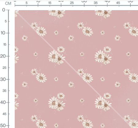 Stoffmuster Gänseblümchen rosa