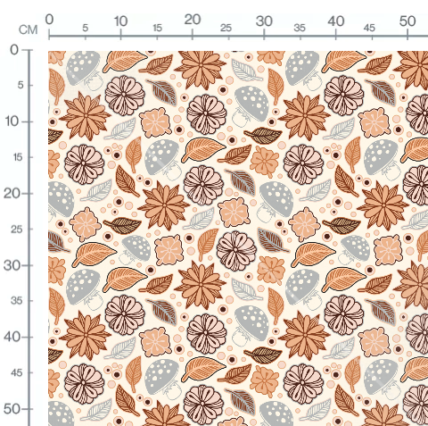 Stoffmuster Retro Herbst
