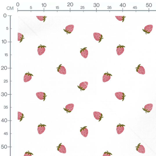 Stoffmuster Erdbeere pastell