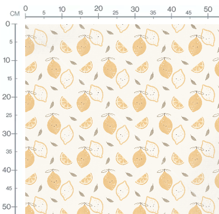 Stoffmuster Zitronen Freude