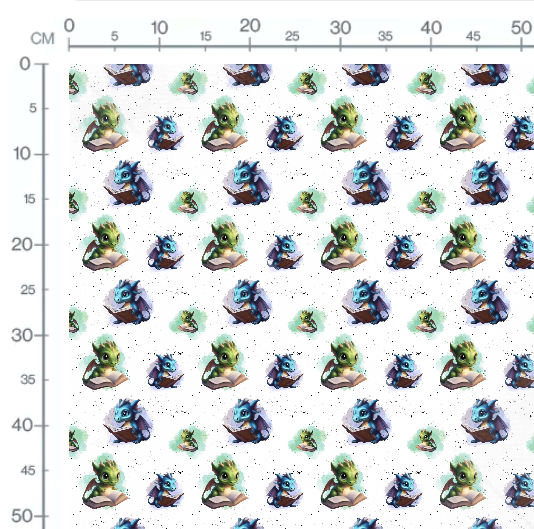 Stoffmuster Lese Drache