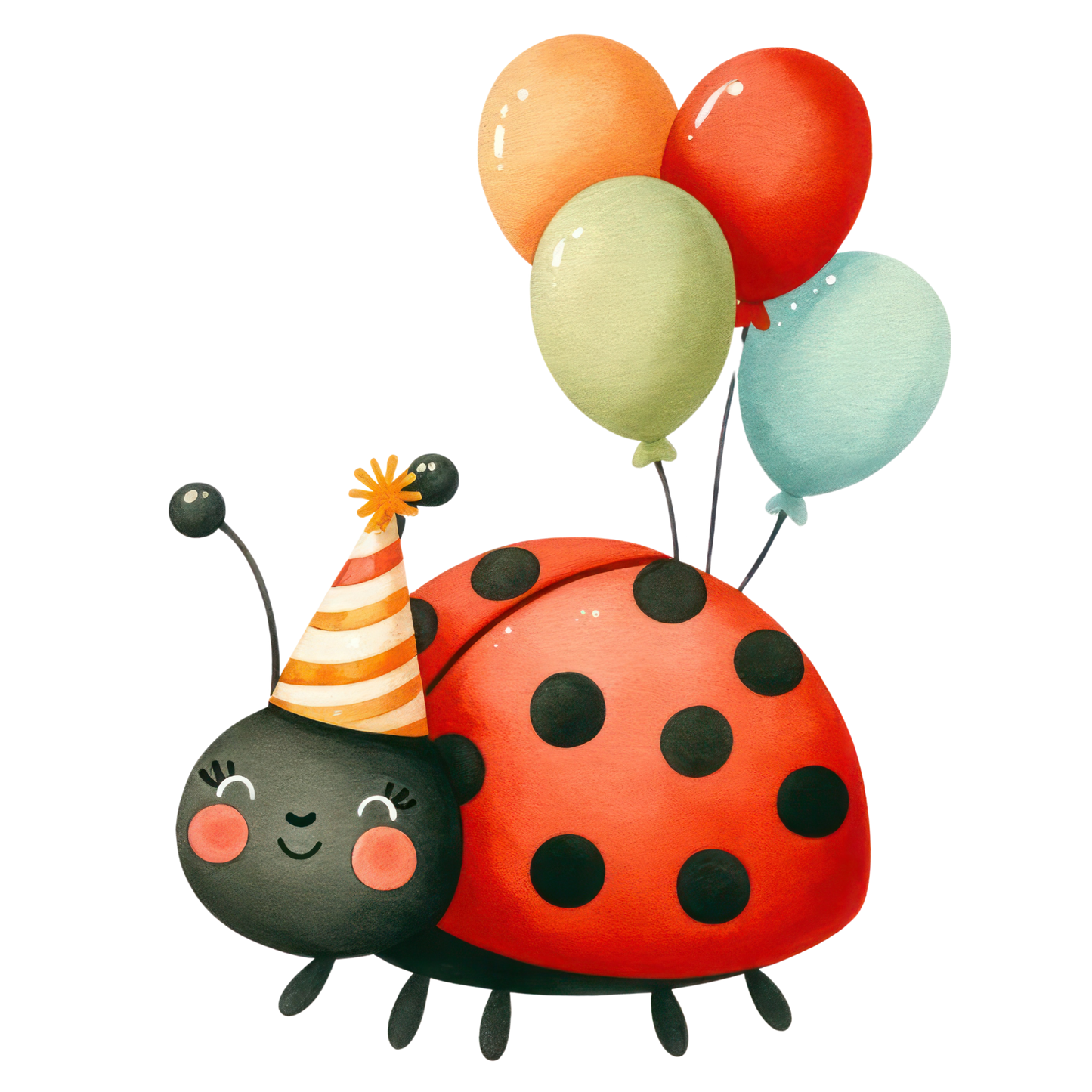 Bügelbild Geburtstags Marienkäfer