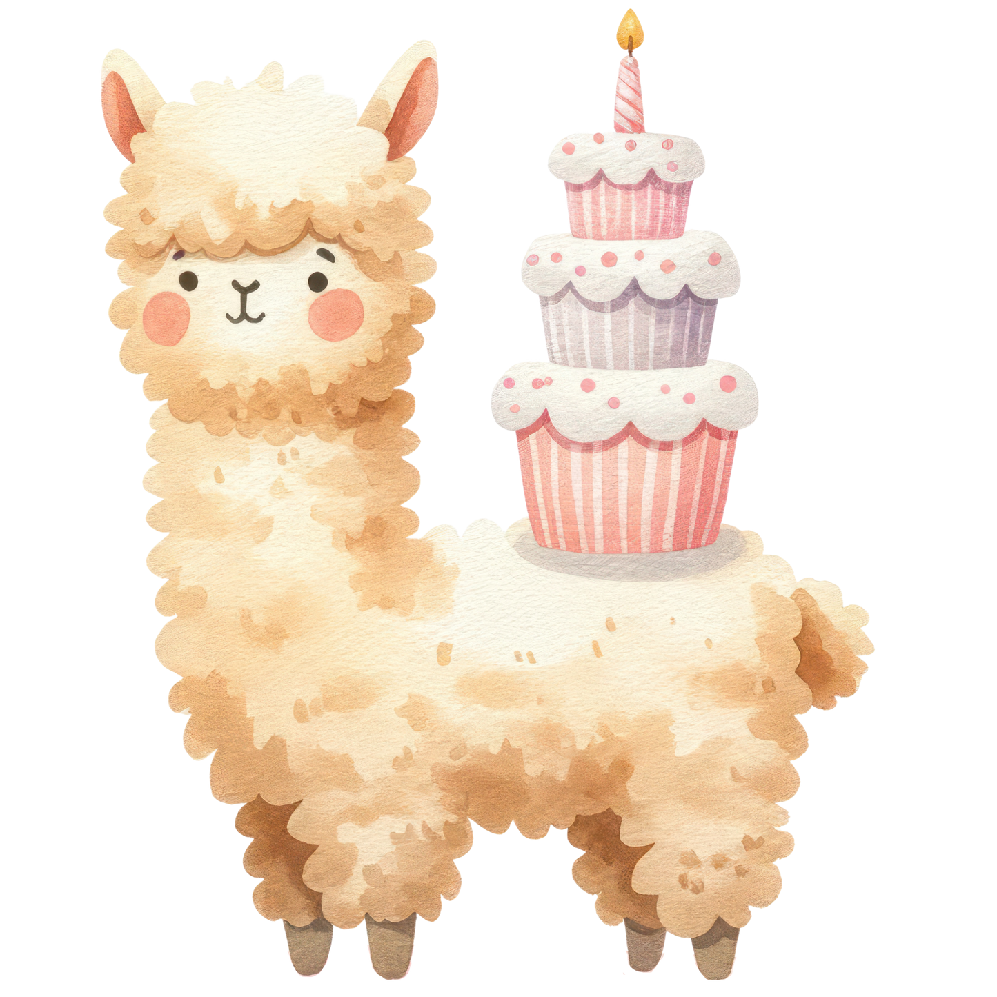 Bügelbild Geburtstags Lama