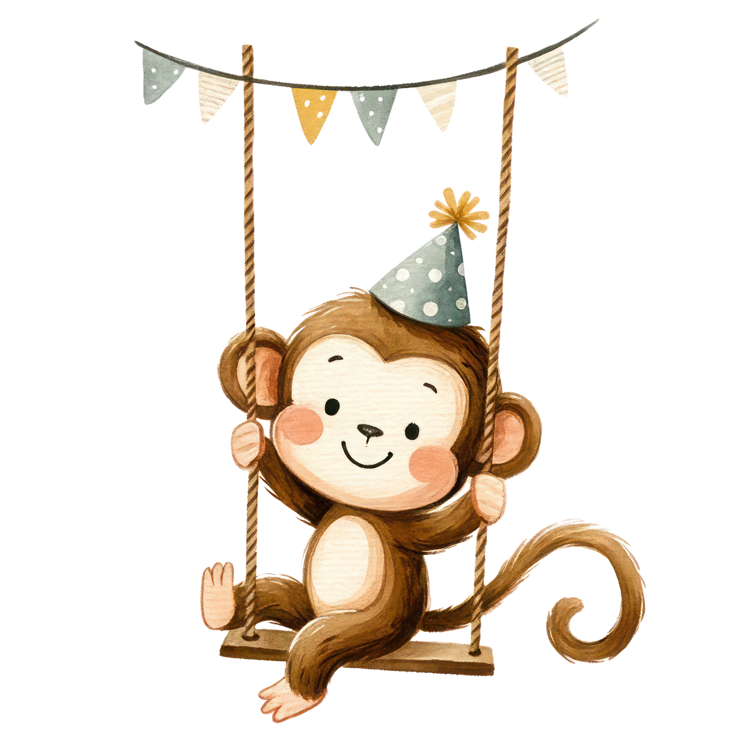 Bügelbild Geburtstags Affe