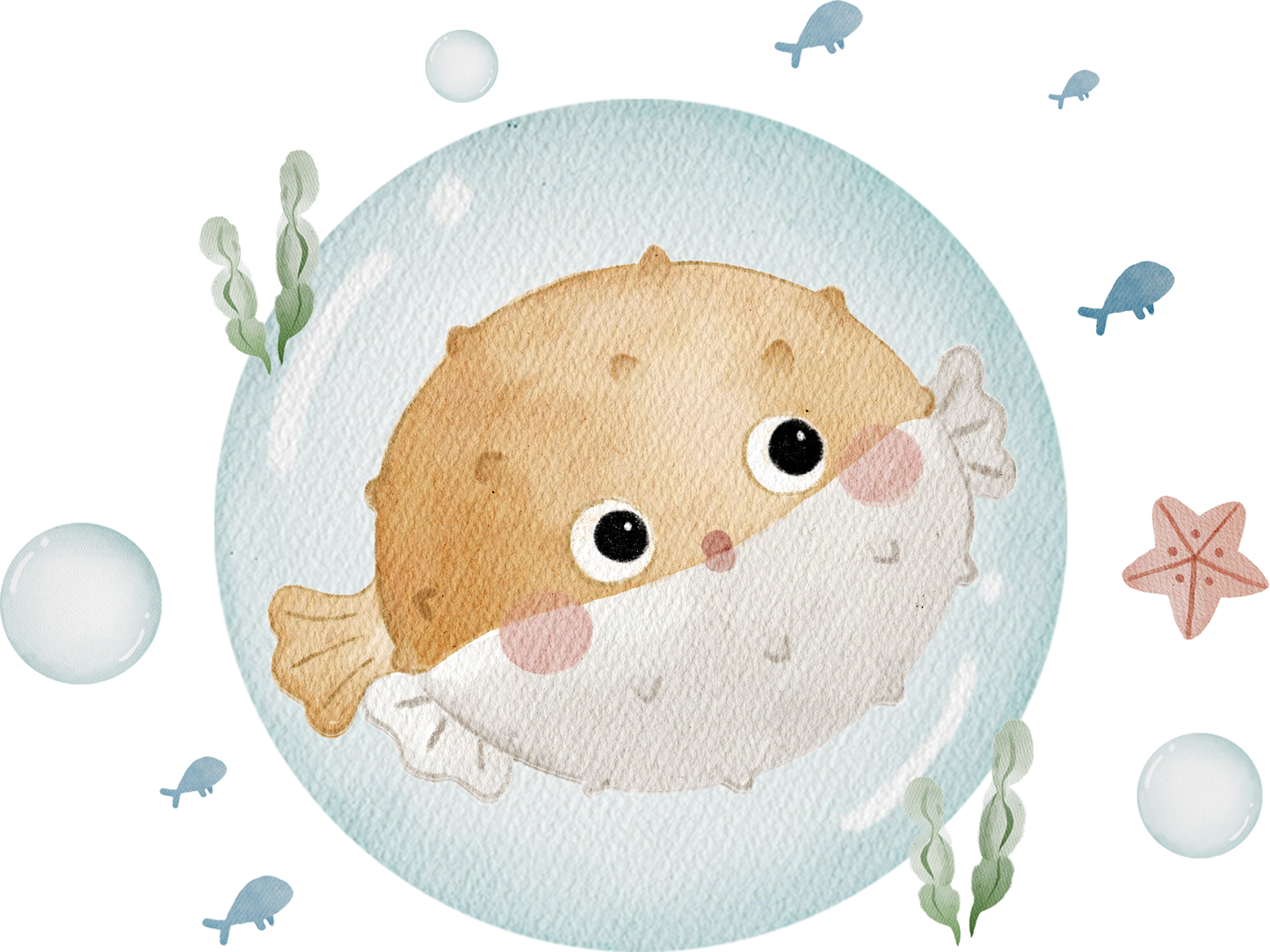 Bügelbild Blubber Kugelfisch