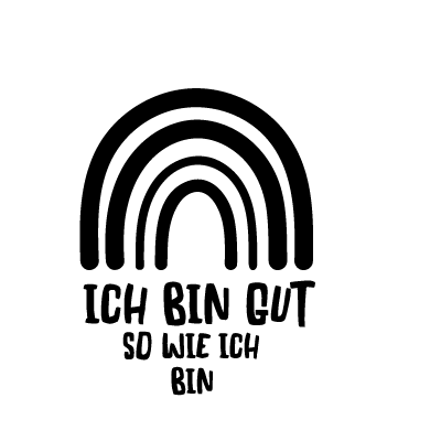 Bügelbild Schriftzug ich bin