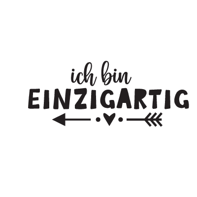 Bügelbild Schriftzug ich bin einzigartig