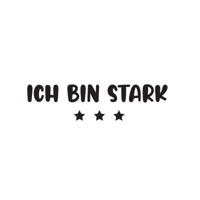 Bügelbild Schriftzug Ich bin stark