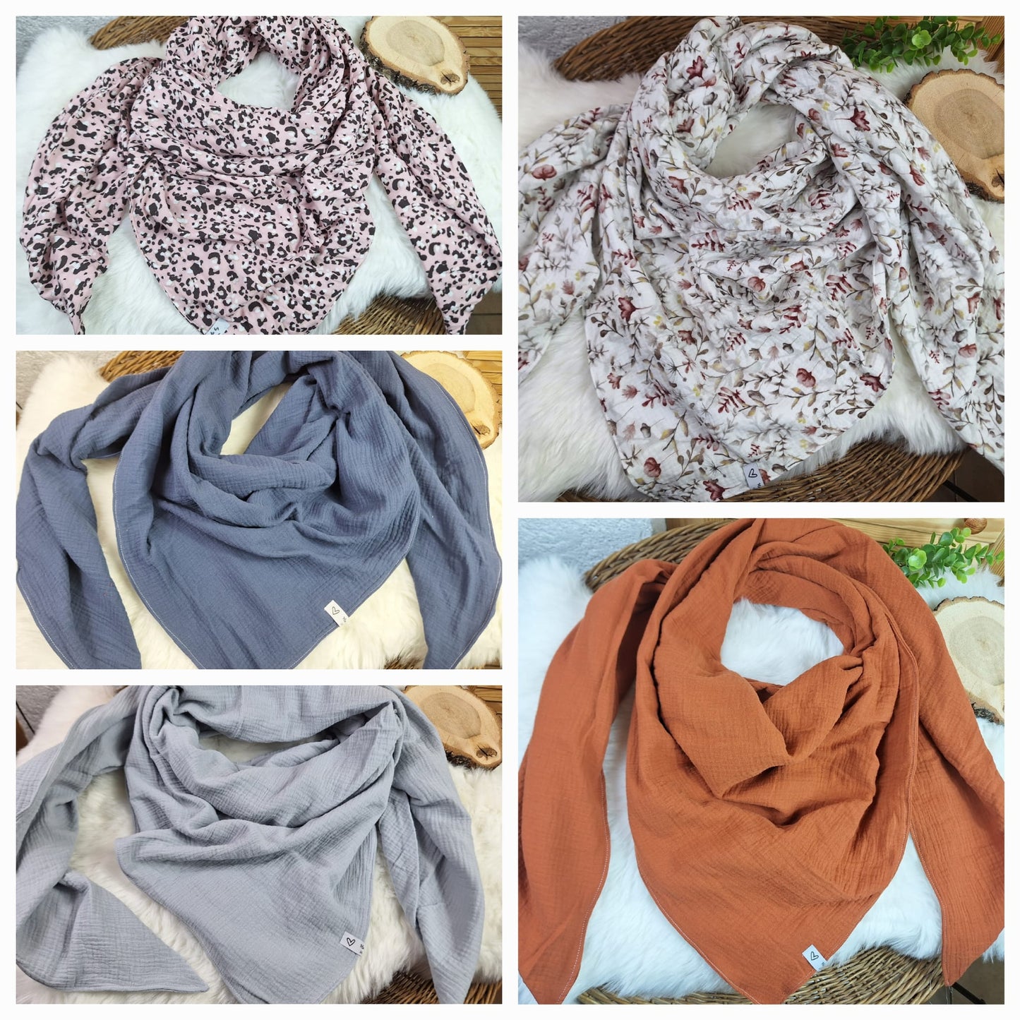 Musselintuch Weihnachts Dino