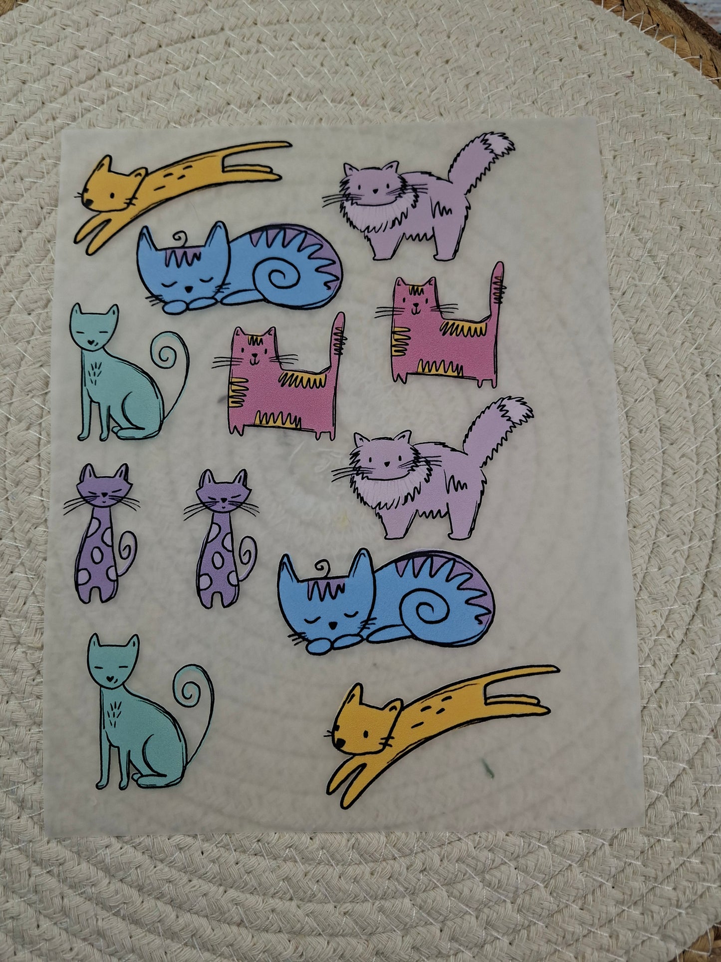 Bügelbildbogen Cat Scratch