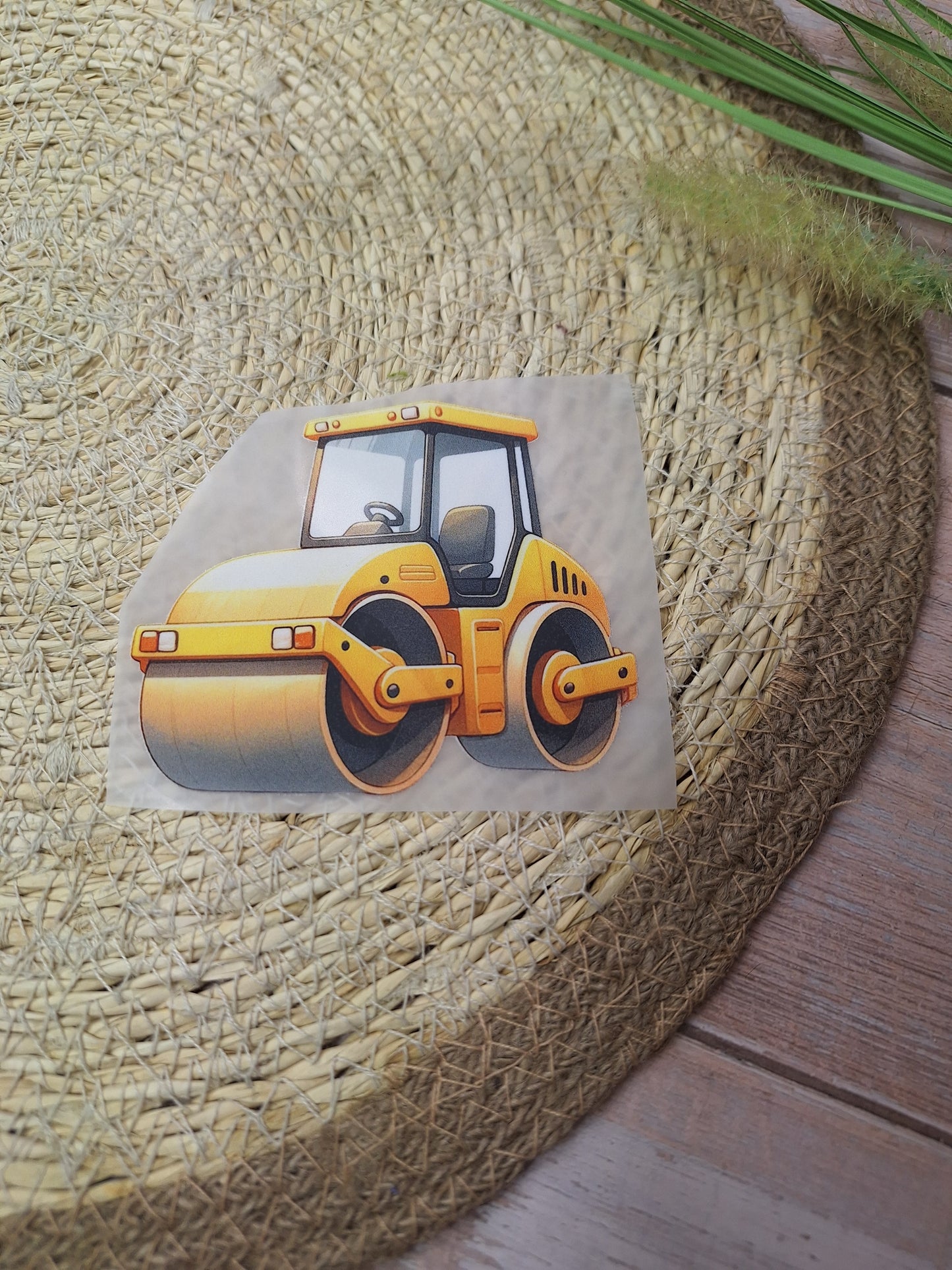 Bügelbild Pferd Baustelle Walze