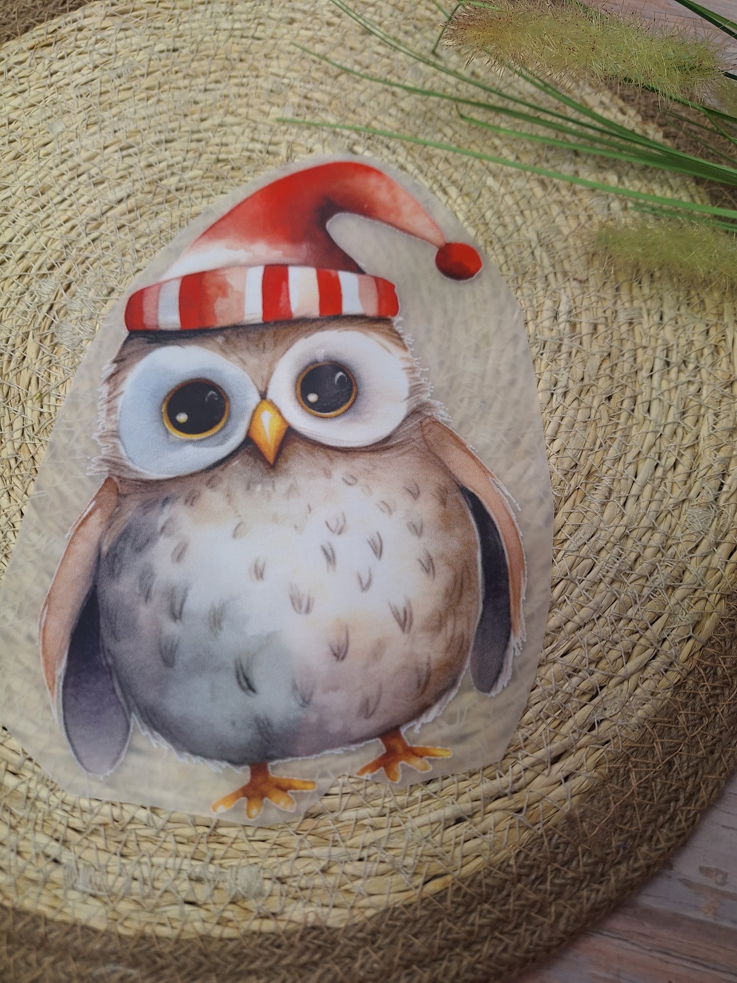 Bügelbild Weihnachts Eule