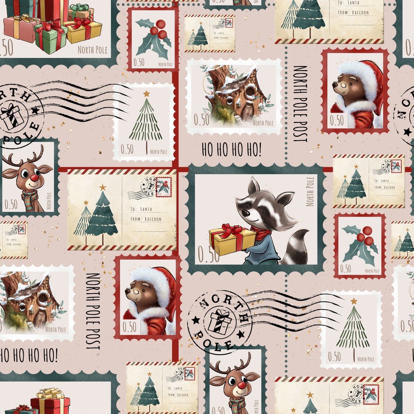 Eigenproduktion Vorbestellung 0,5Meter HoHoHo Stamp rosa