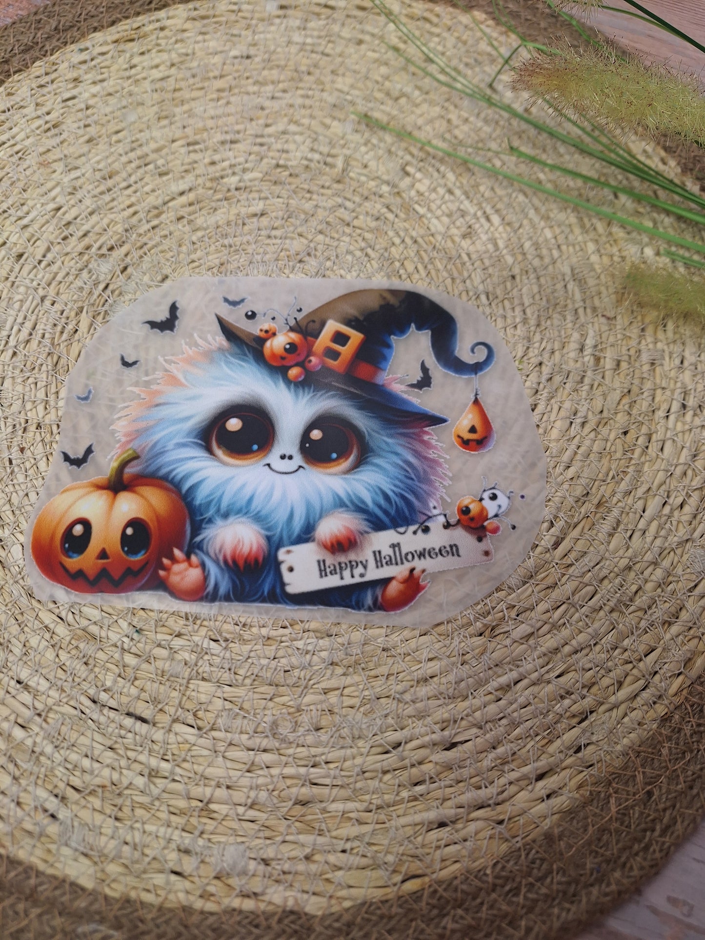 Bügelbild Fluffi blau