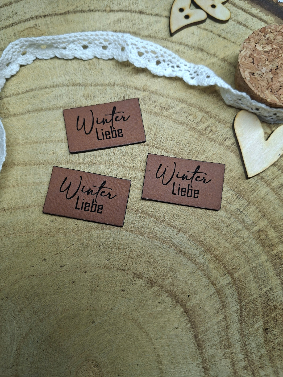 Lederpatch Winter Liebe
