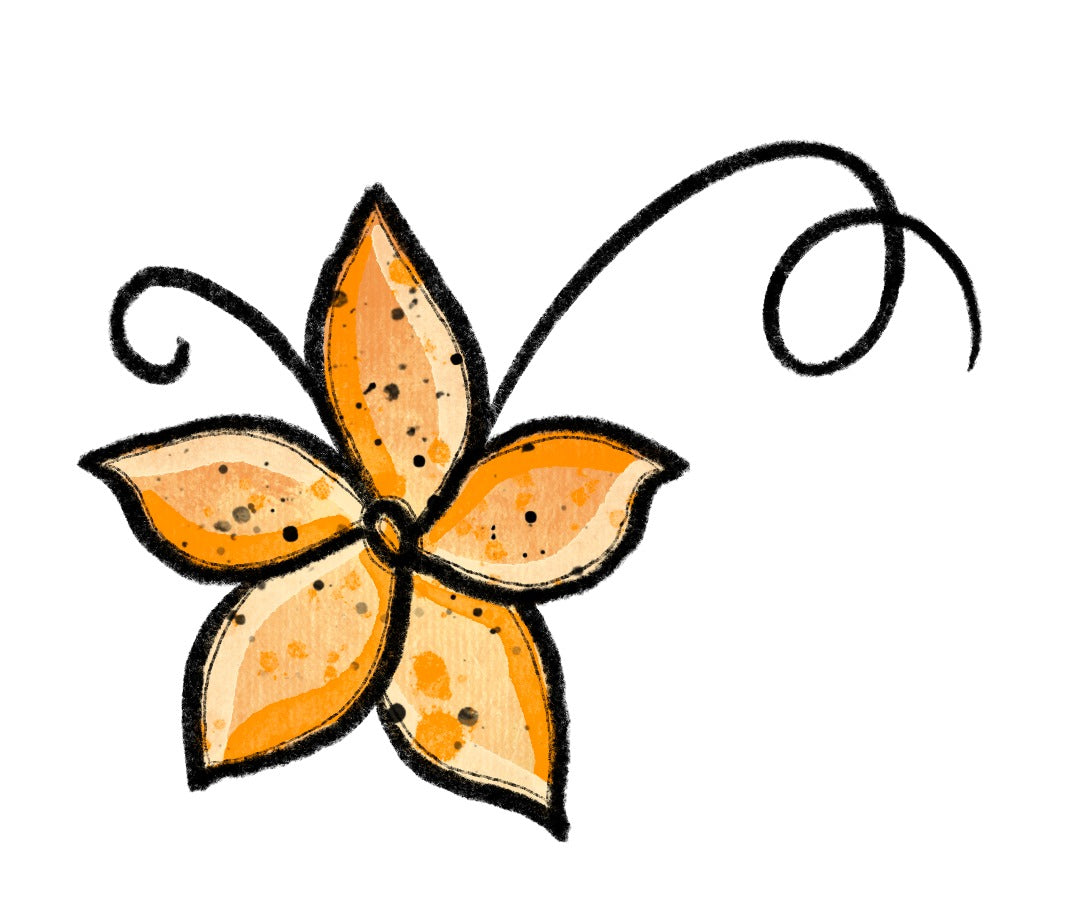 Bügelbild Kürbis Blühte