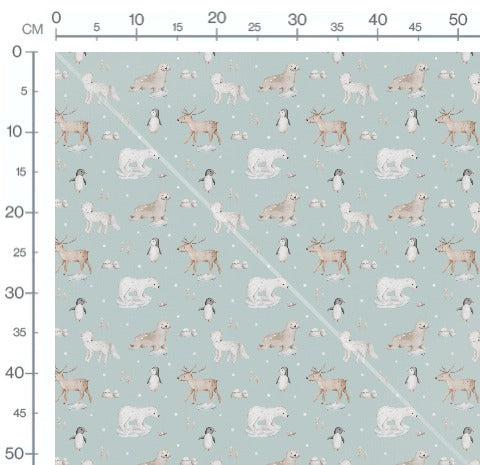 Stoffmuster Nordpol Tiere