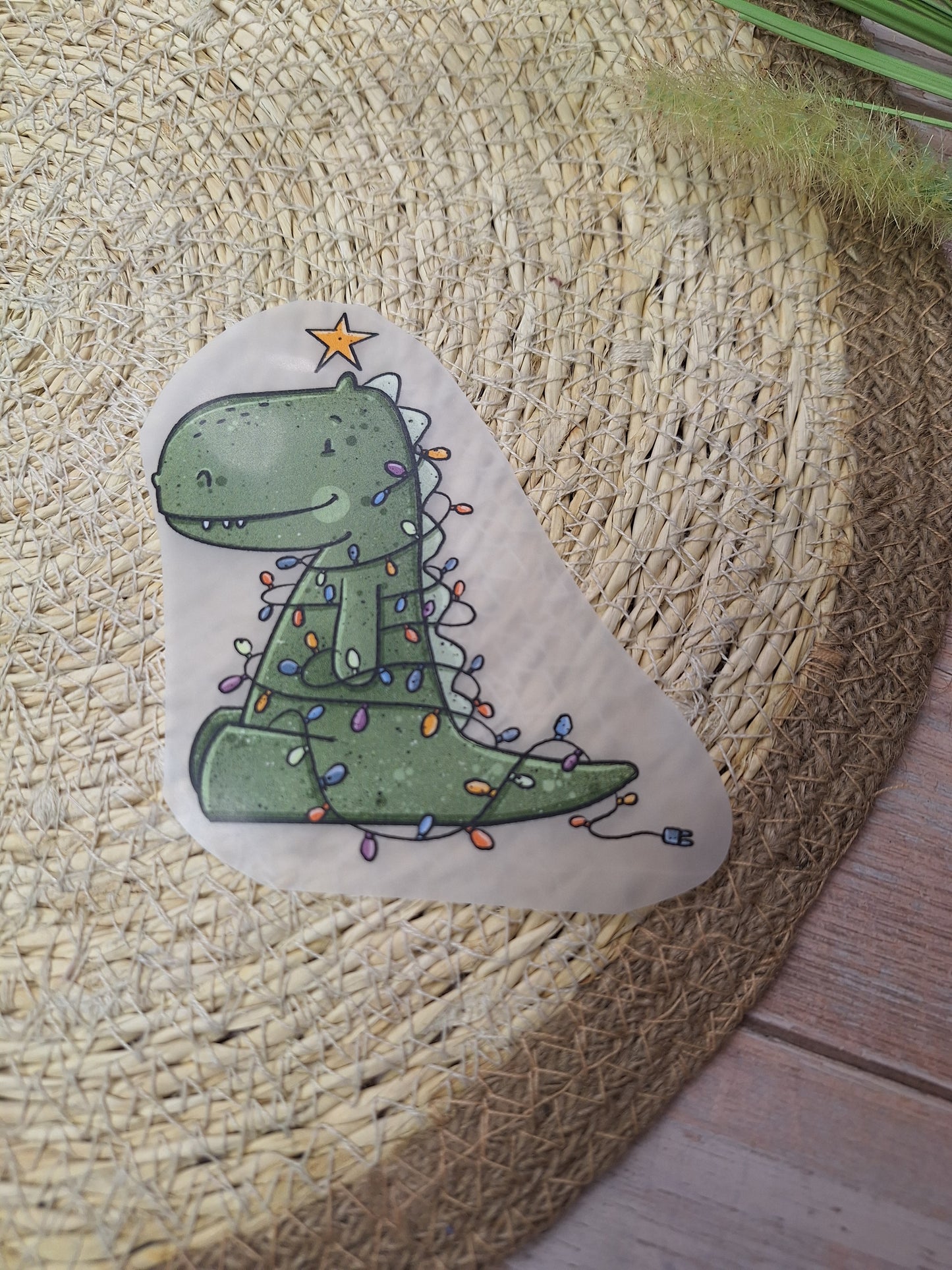 Bügelbild Weihnachts Dino