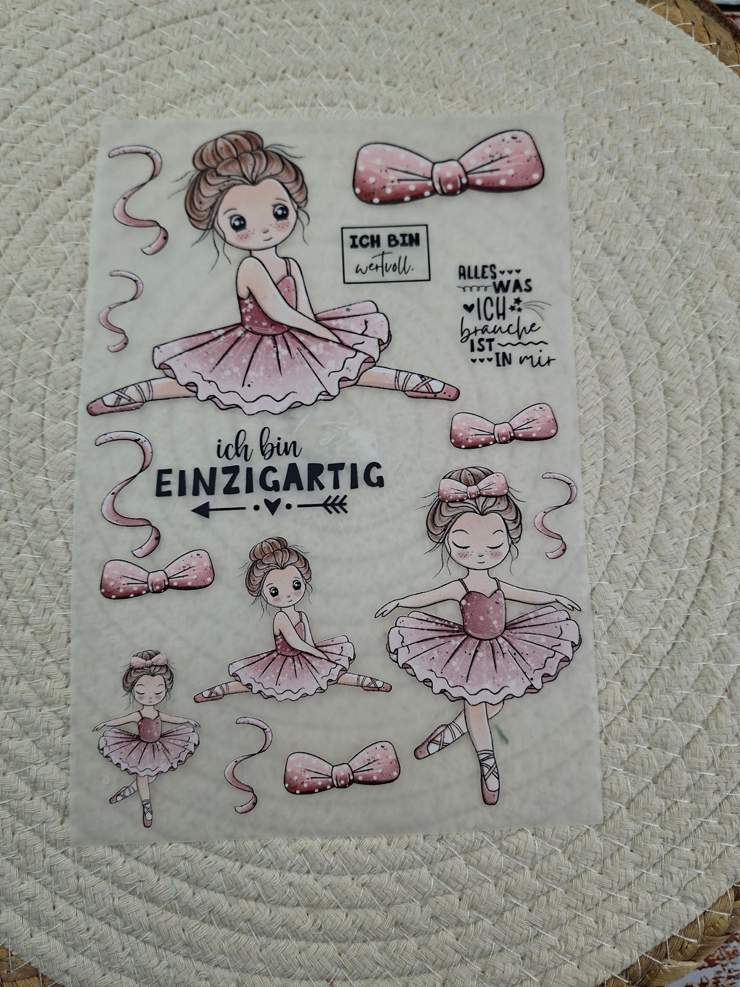 Bügelbildbogen Ballerina rosa