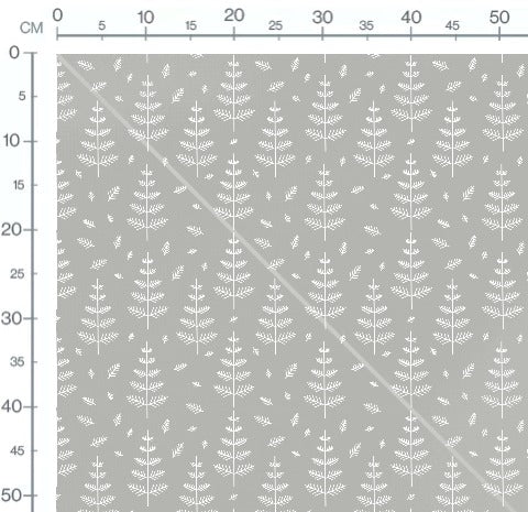 Stoffmuster Tanne weiß
