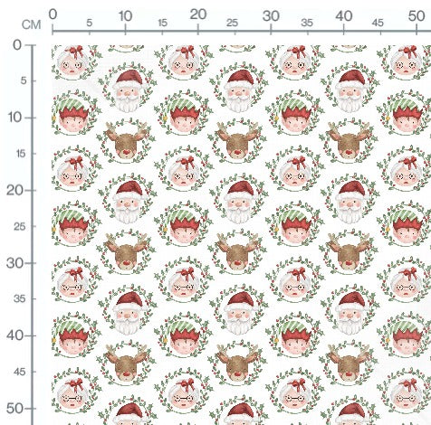 Stoffmuster Weihnachts Doodl