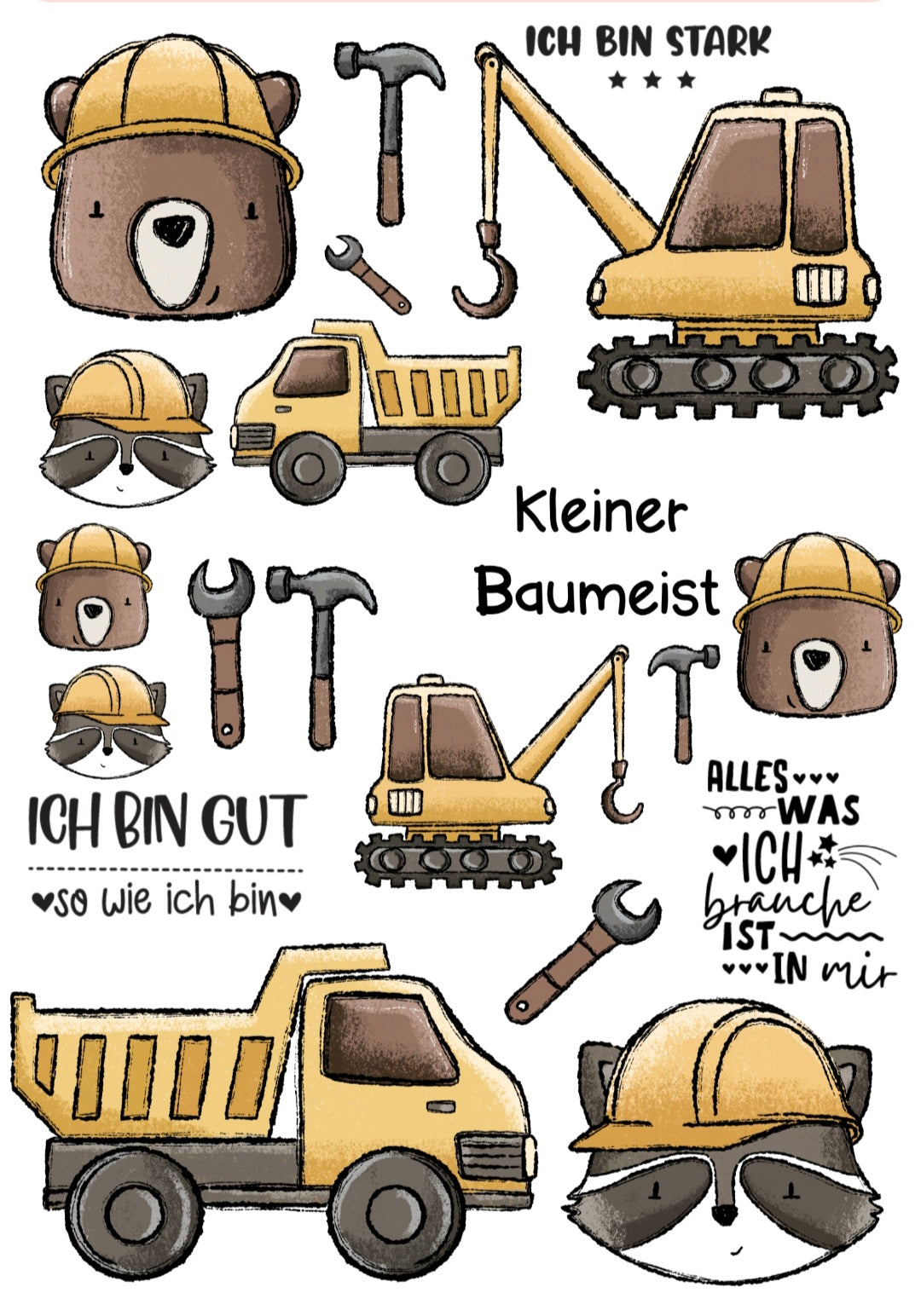 A5 Bügelbildbogen Baustelle