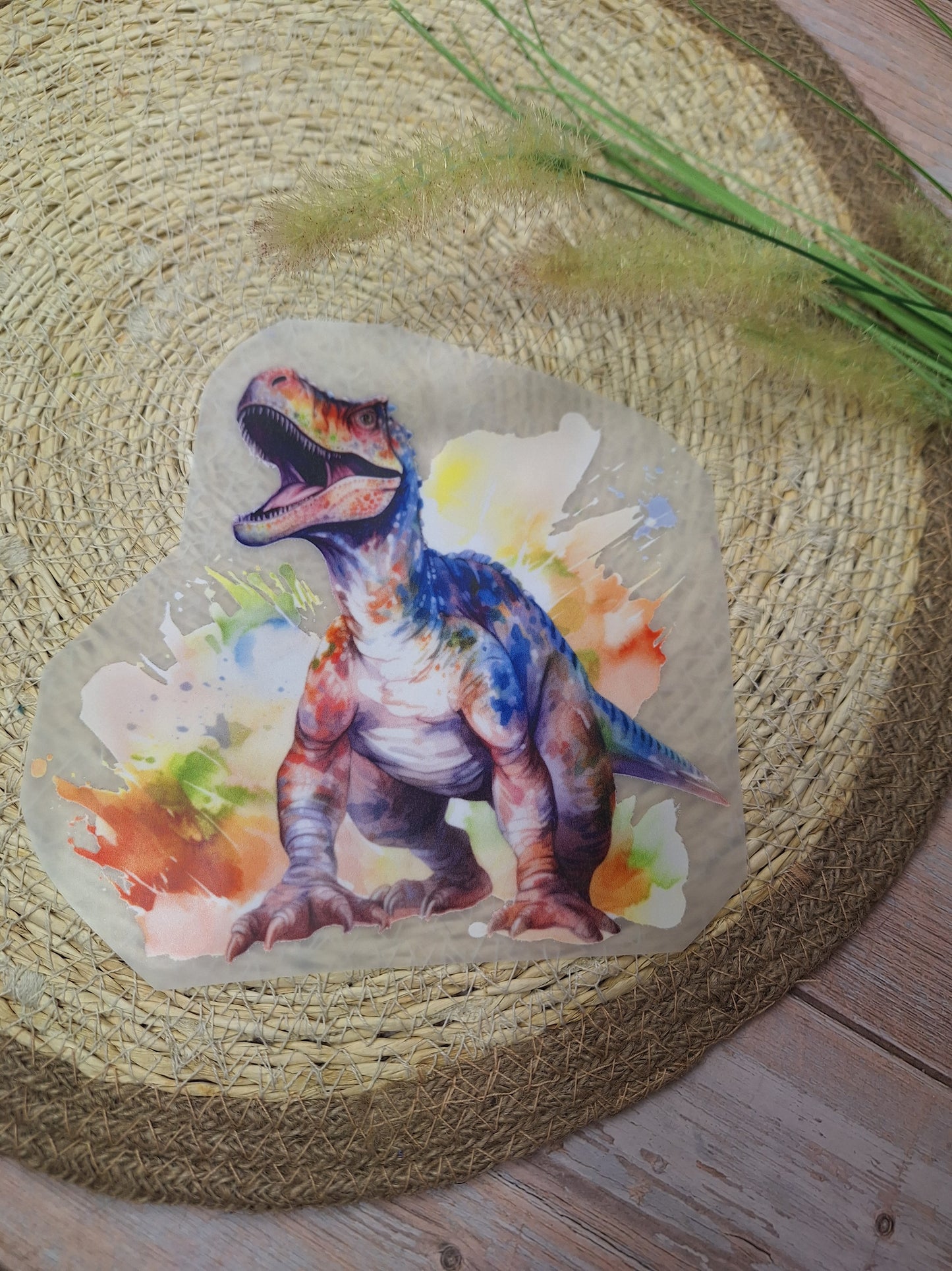 Bügelbild Dino Rex bunt