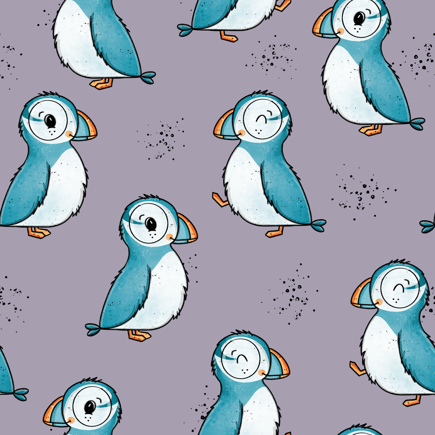 Stoffmuster Exklusiv Puffins