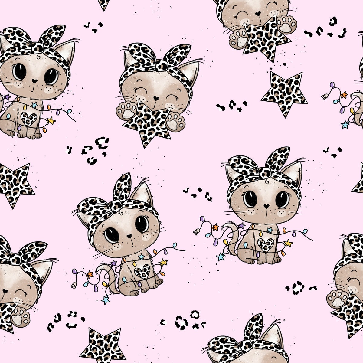 Steppstoff Leo Kitty rosa