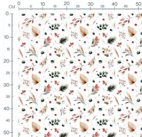 Stoffmuster Winterblätter