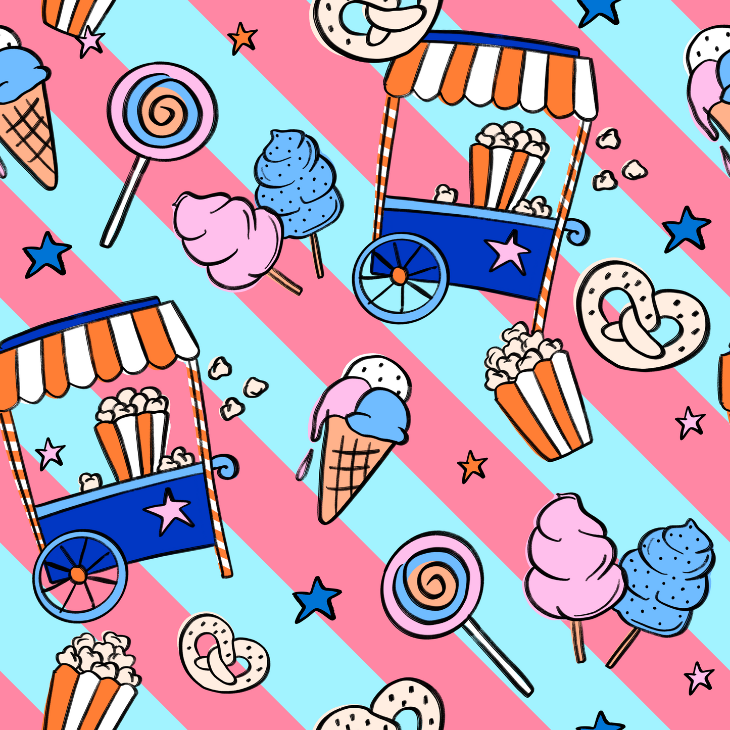 Eigenproduktion Vorbestellung 0,5Meter Kirmes Sweets rosa