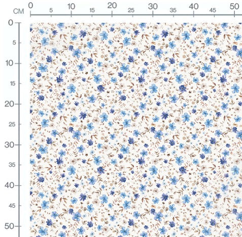Stoffmuster Eisblume blue