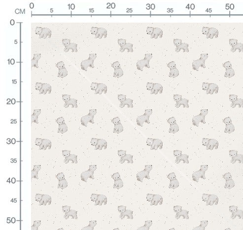 Stoffmuster Eisbär Baby