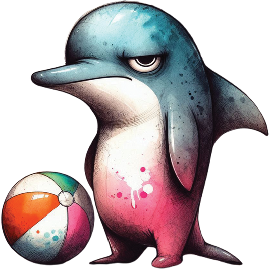 Bügelbild Muffel Delphin