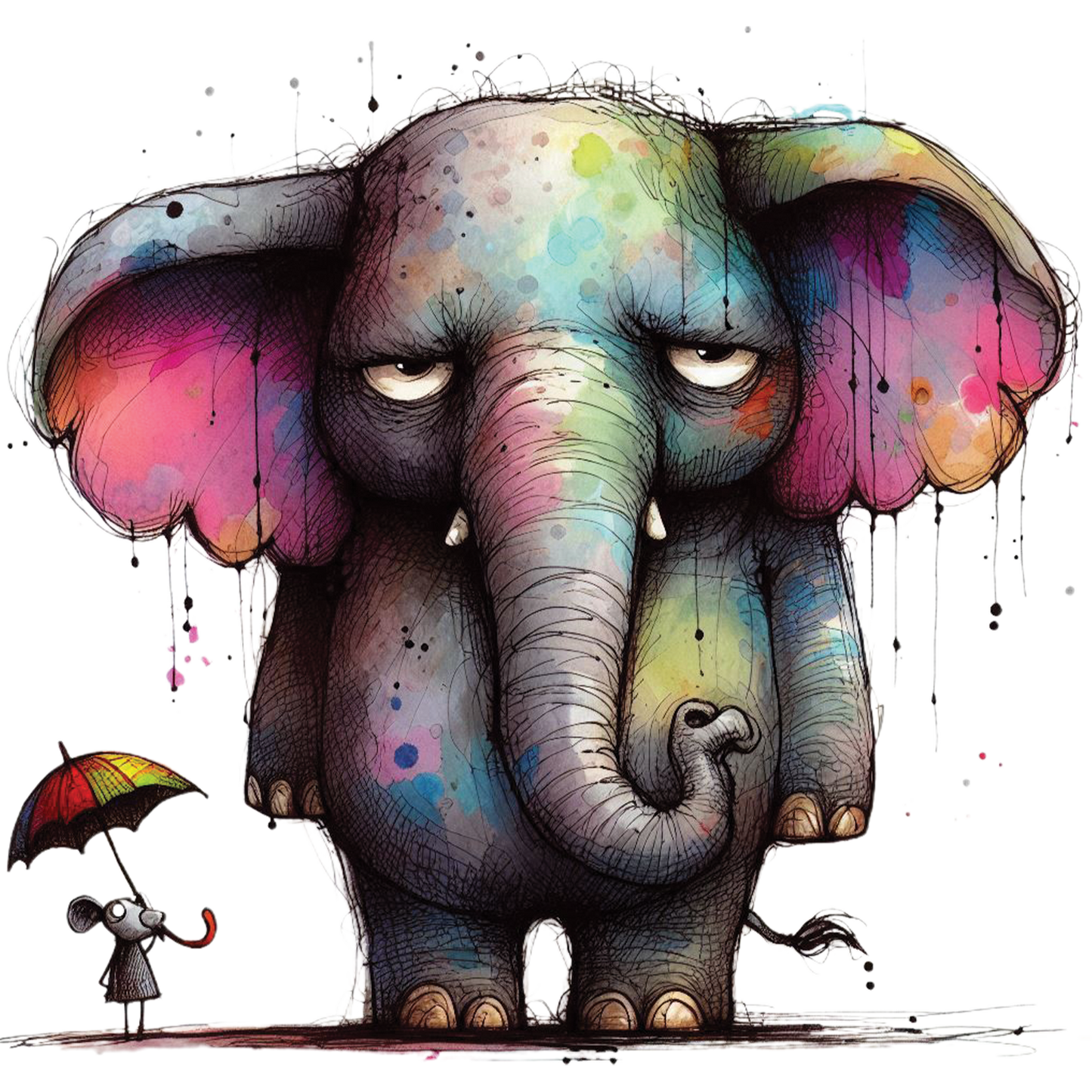 Bügelbild Muffel Maus & Elefant
