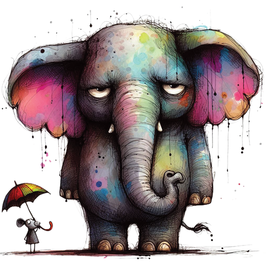 Bügelbild Muffel Maus & Elefant