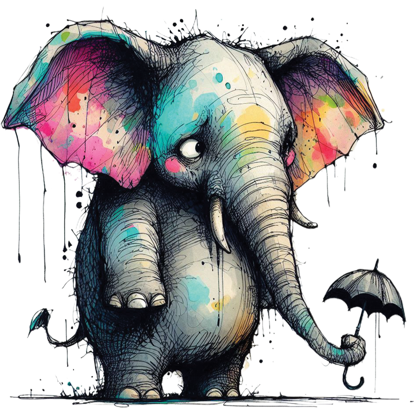 Bügelbild Muffel Elefant
