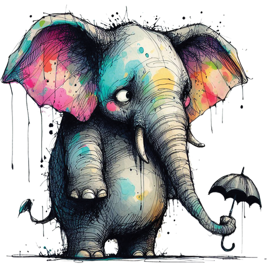 Bügelbild Muffel Elefant