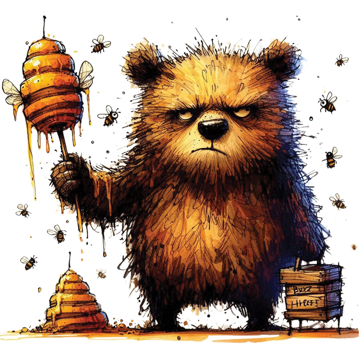 Bügelbild Muffel Honigbär