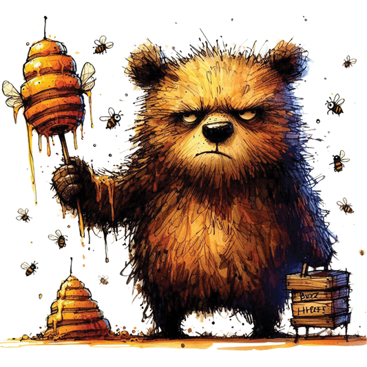 Bügelbild Muffel Honigbär